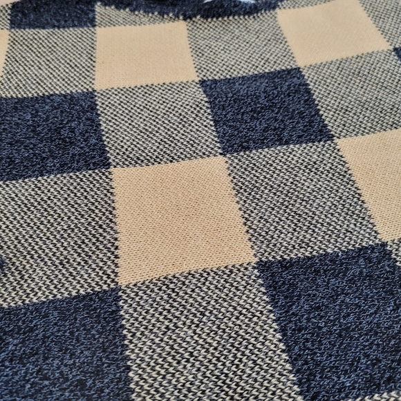 Checkered Plaid Crewneck Sweater Size Small NWOT Gold Black - Picture 4 of 8